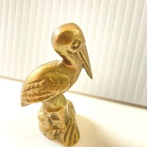 MCM Vintage sculpture shelf accent figurine bronze sculpture Pelican bird solid